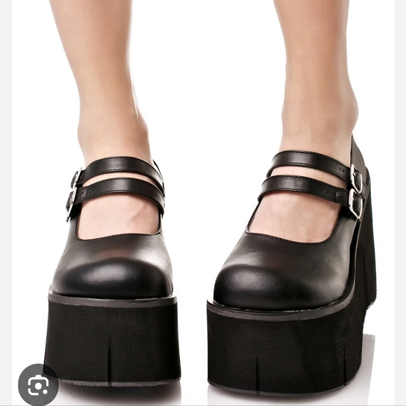 Demonia Black Platform Mary Jane Shoes - Picture 9 of 9